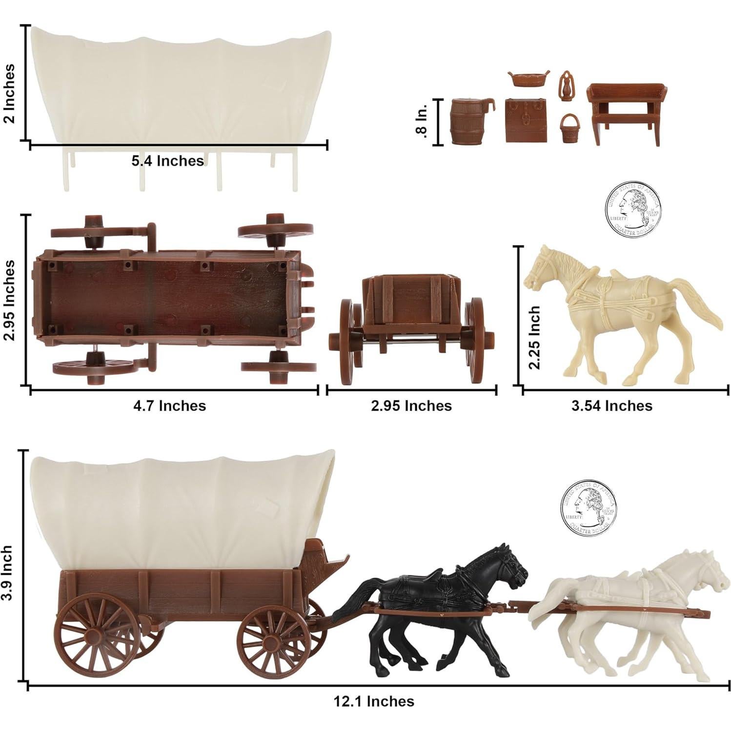 Carrozas Cubiertas Pioneras BMC Toys - Set 24 Piezas