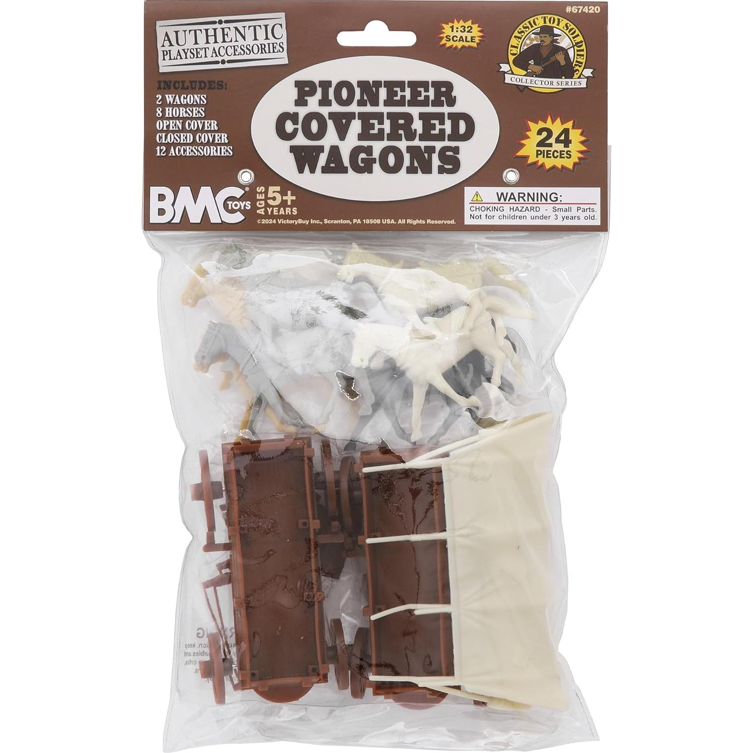 Carrozas Cubiertas Pioneras BMC Toys - Set 24 Piezas