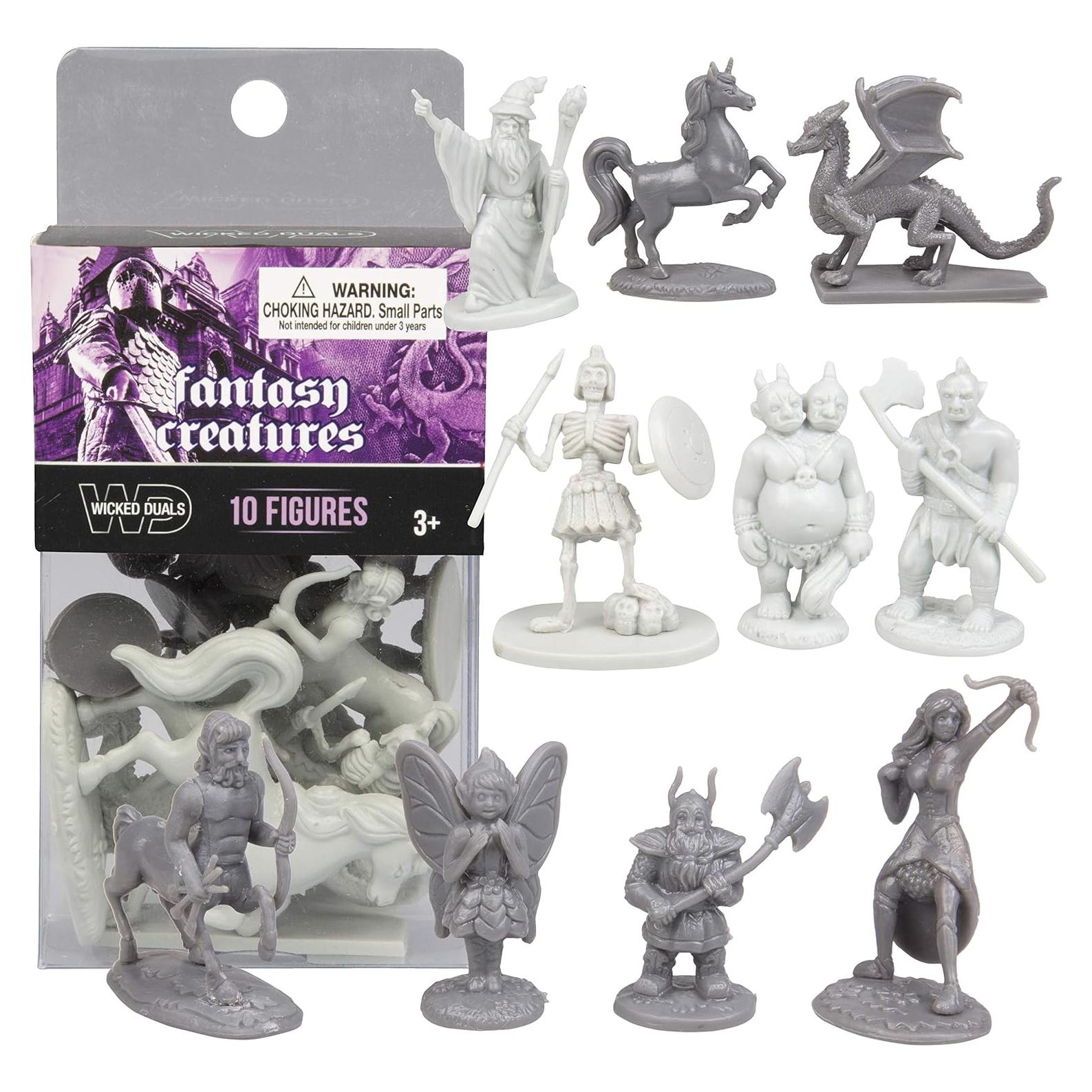 Juego de figuras de acción SCS Direct - 10 criaturas RPG pintables