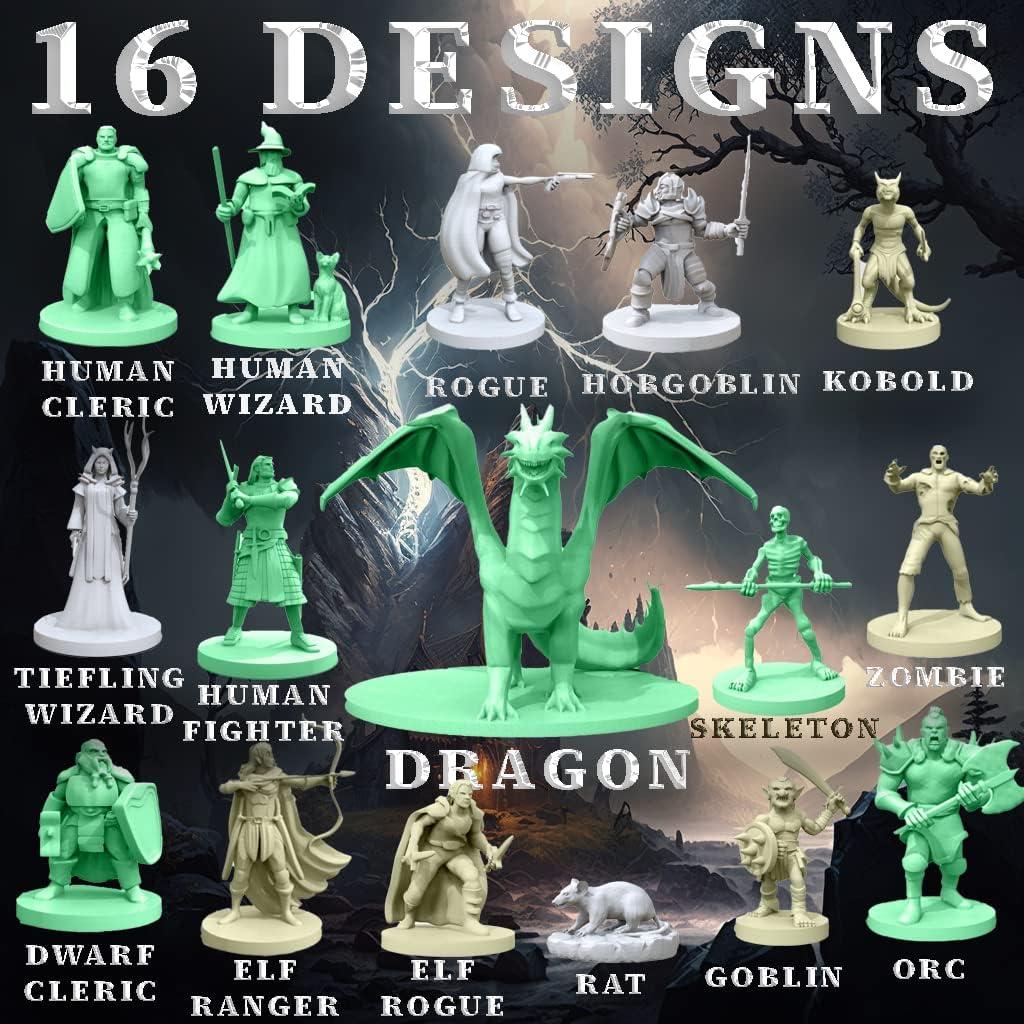 Conjunto de Mini Figuras de Héroes y Monstruos D&D - 93 Pcs