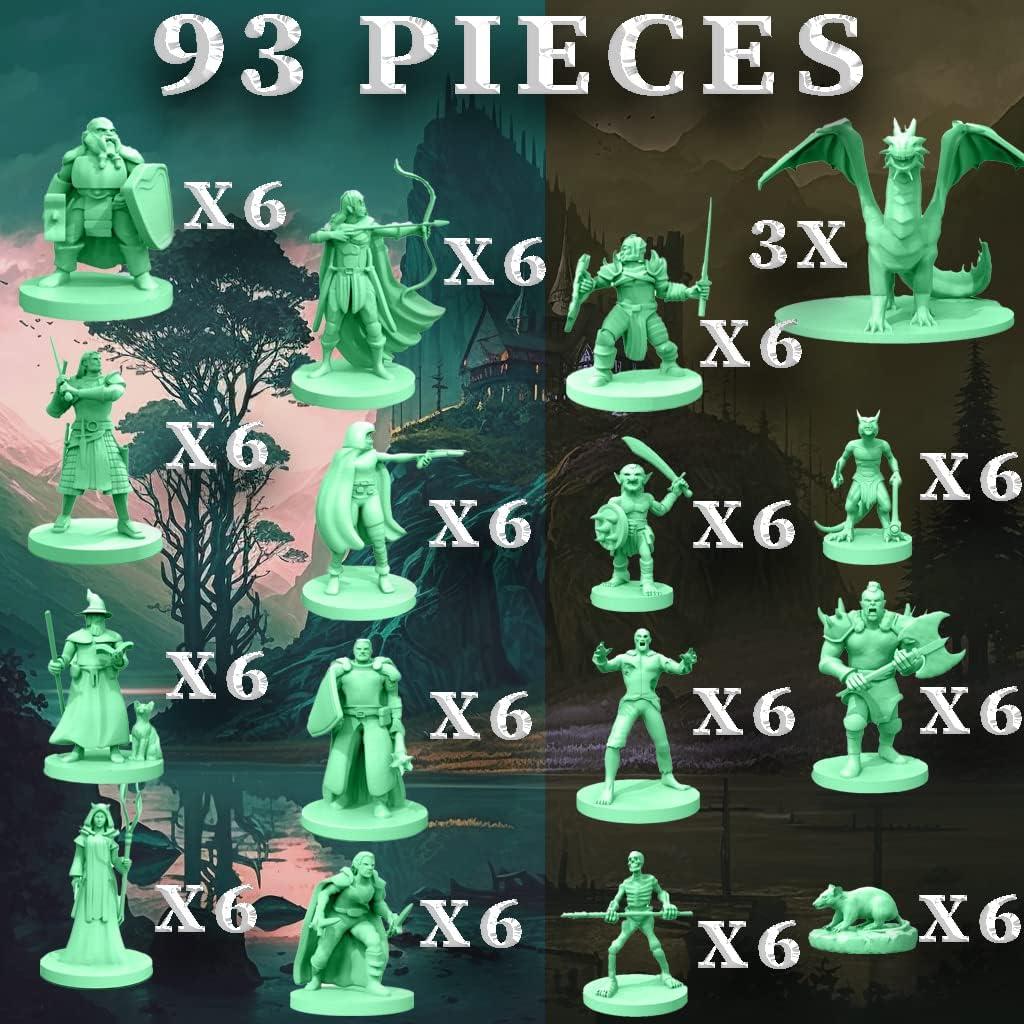 Conjunto de Mini Figuras de Héroes y Monstruos D&D - 93 Pcs