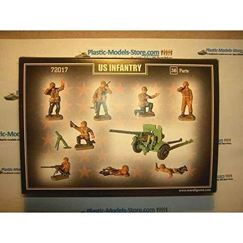 Mars Figures 72017-1/72 U.S. Infantry with 27mm Guns 4 Pcs WWII, Model kit