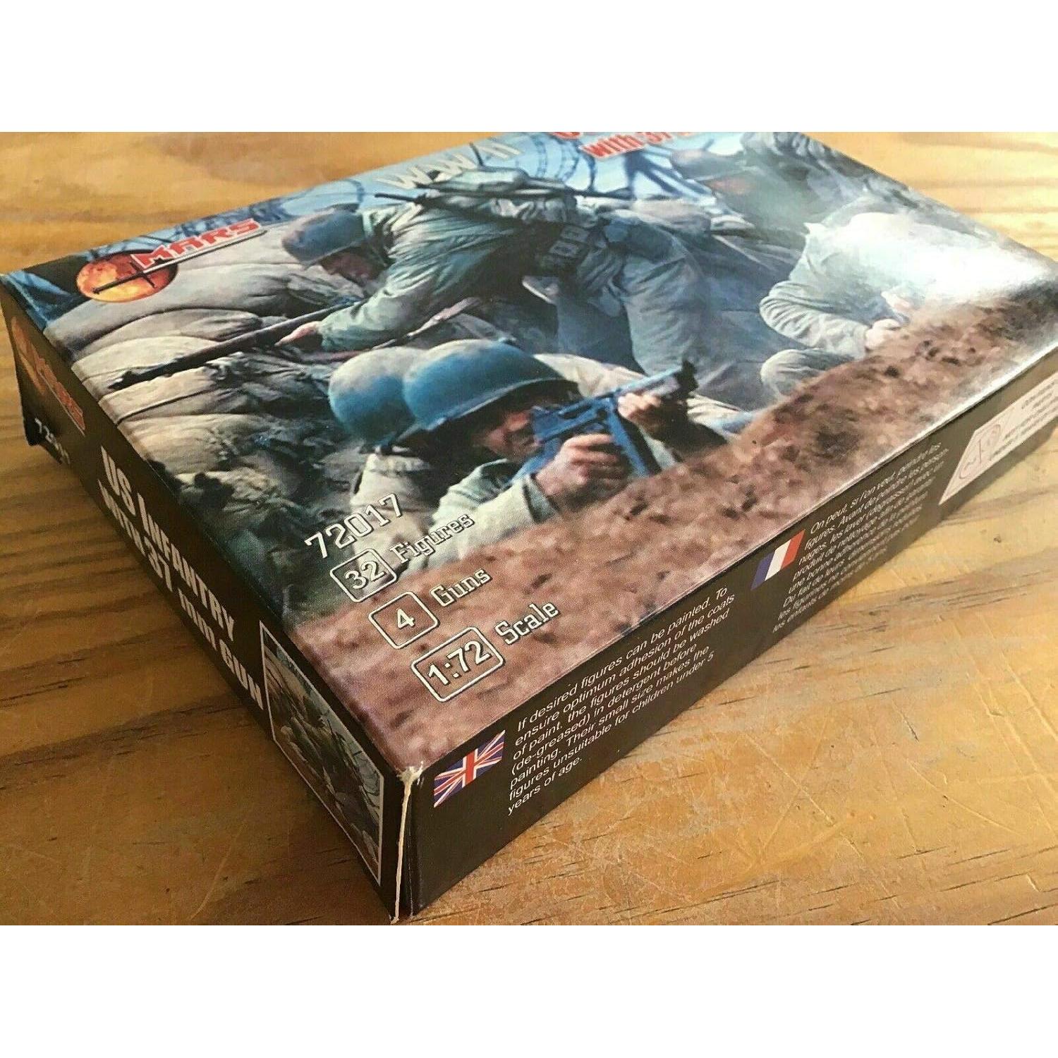 Mars Figures 72017-1/72 U.S. Infantry with 27mm Guns 4 Pcs WWII, Model kit