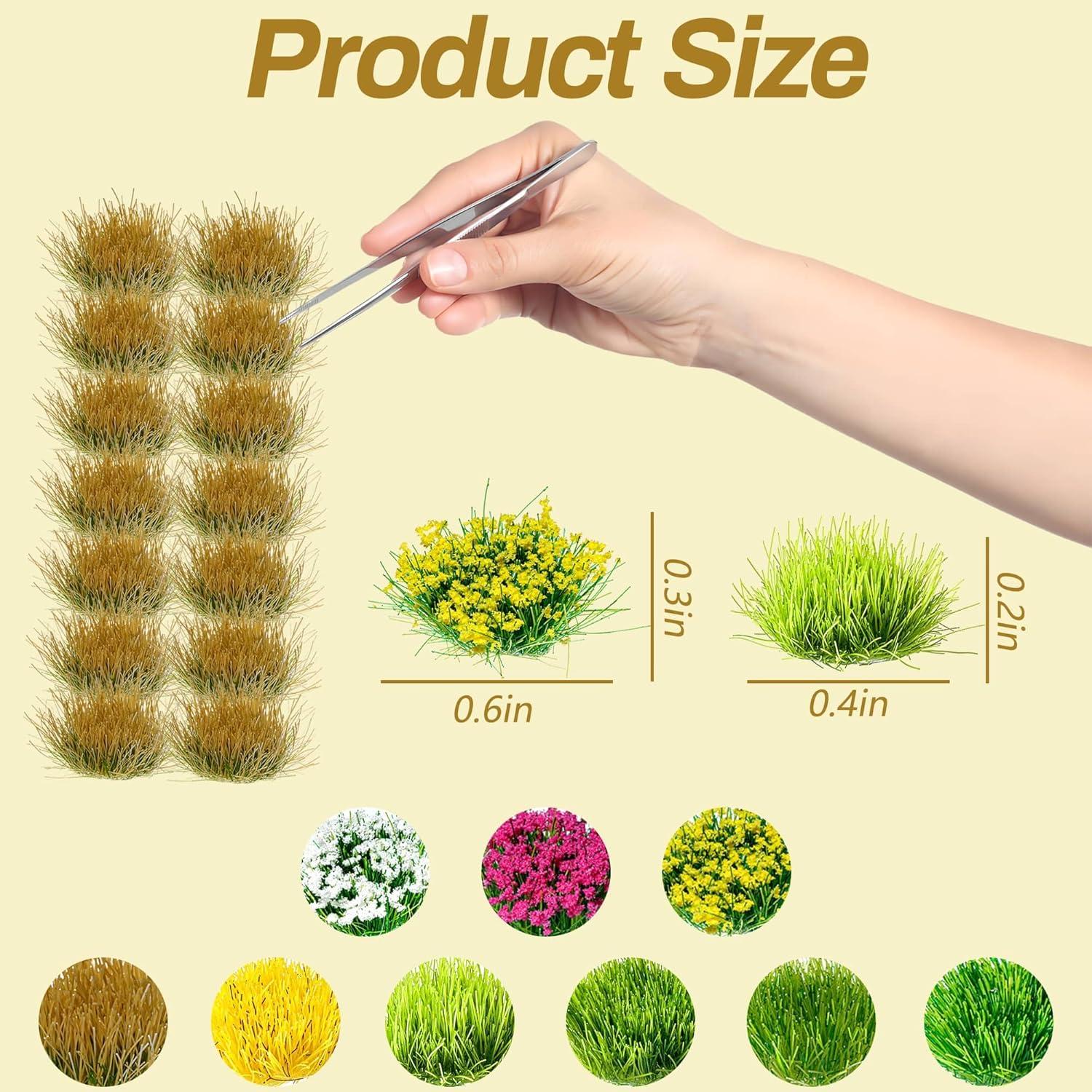 Set de 126pcs Gramas Estáticas y Flores Miniatura Potanro