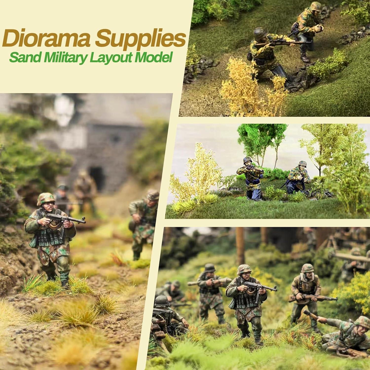 Set de 126pcs Gramas Estáticas y Flores Miniatura Potanro