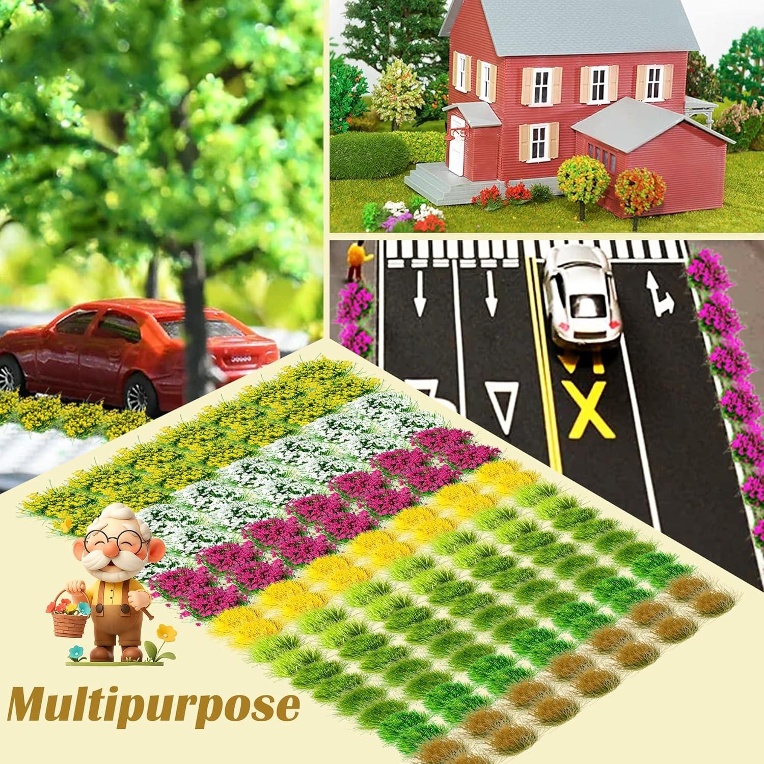 Set de 126pcs Gramas Estáticas y Flores Miniatura Potanro