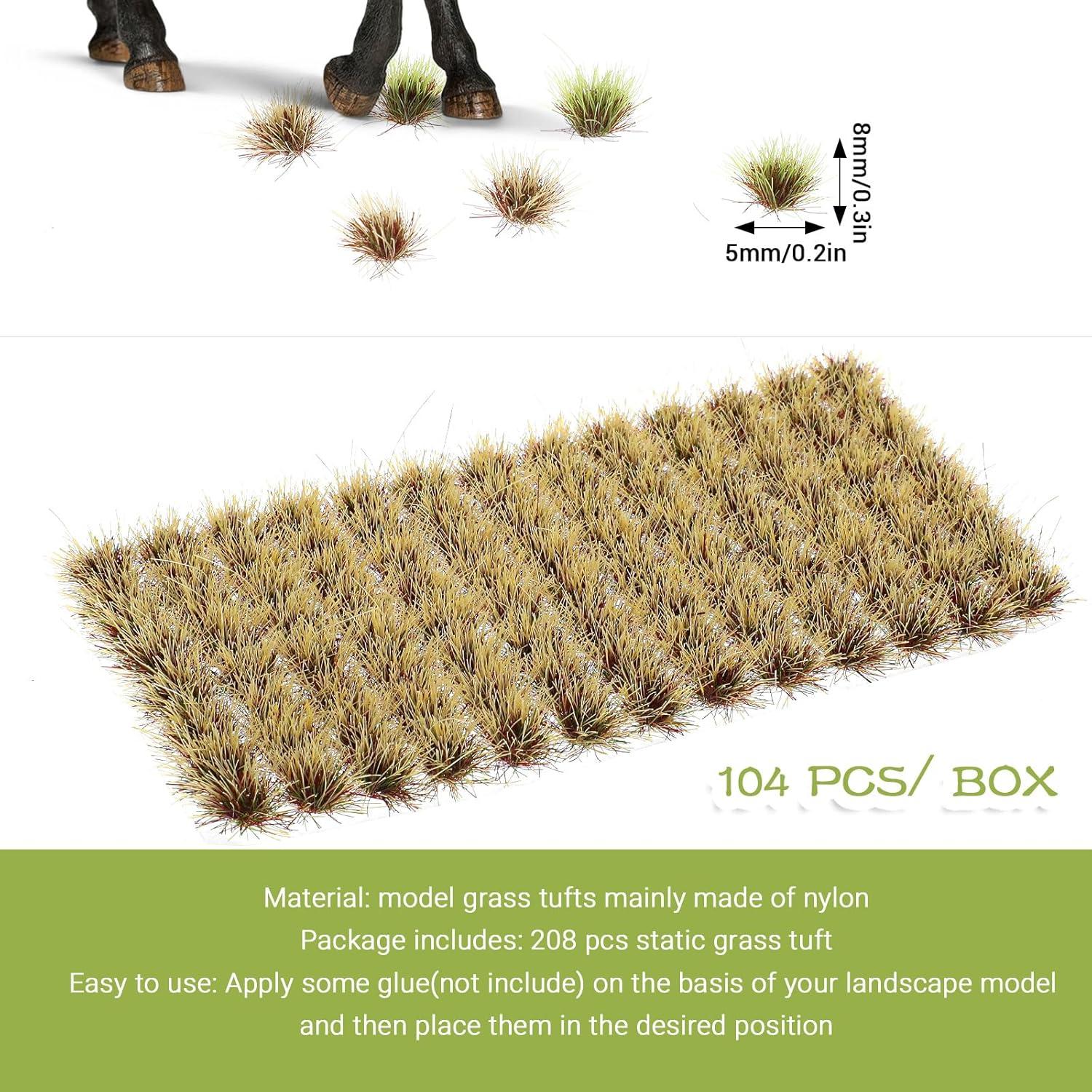 208PCS Hierba Artificial Meyeyaia para Paisajes Miniatura