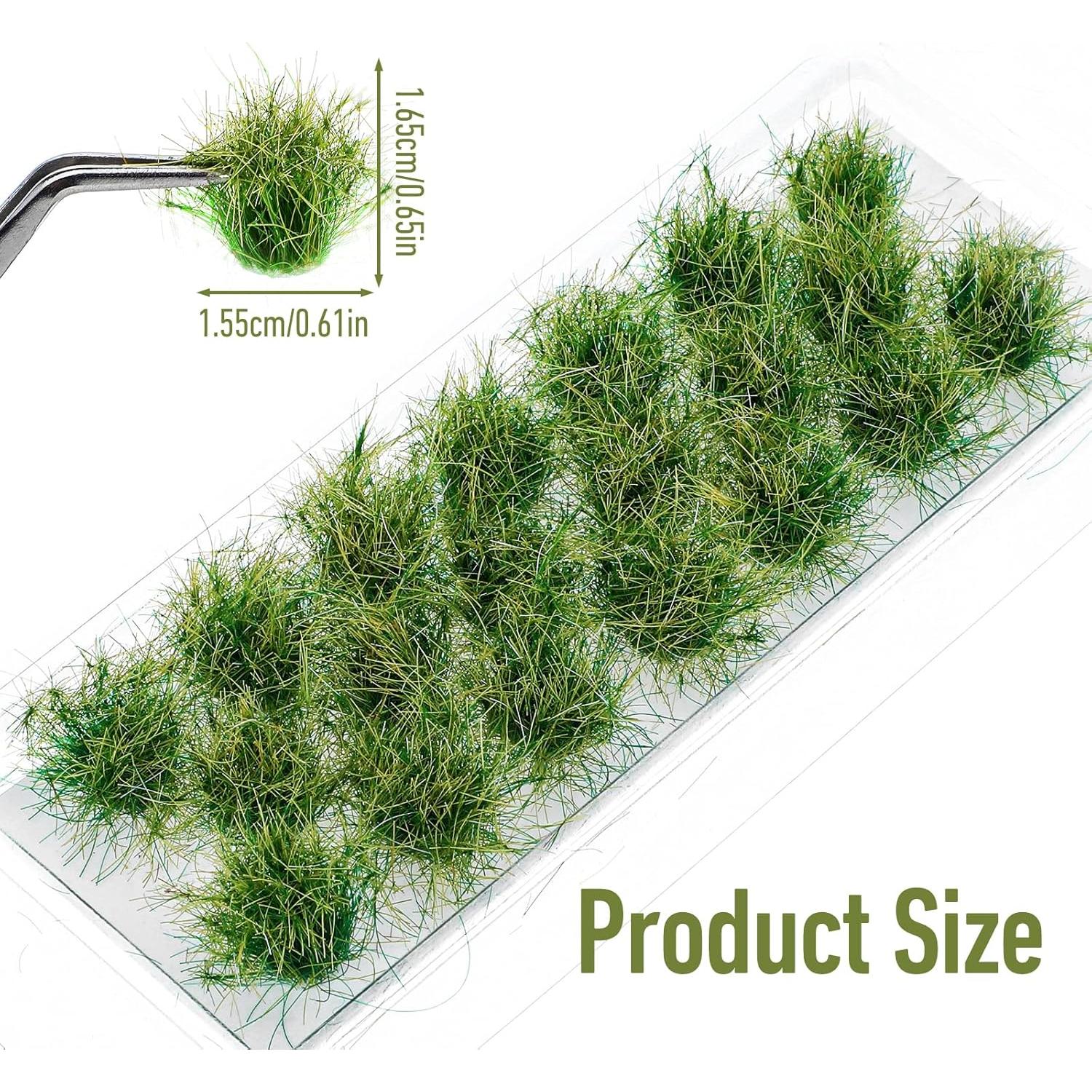 20 Piezas Hierba Estática Verde HekouJiub para Dioramas