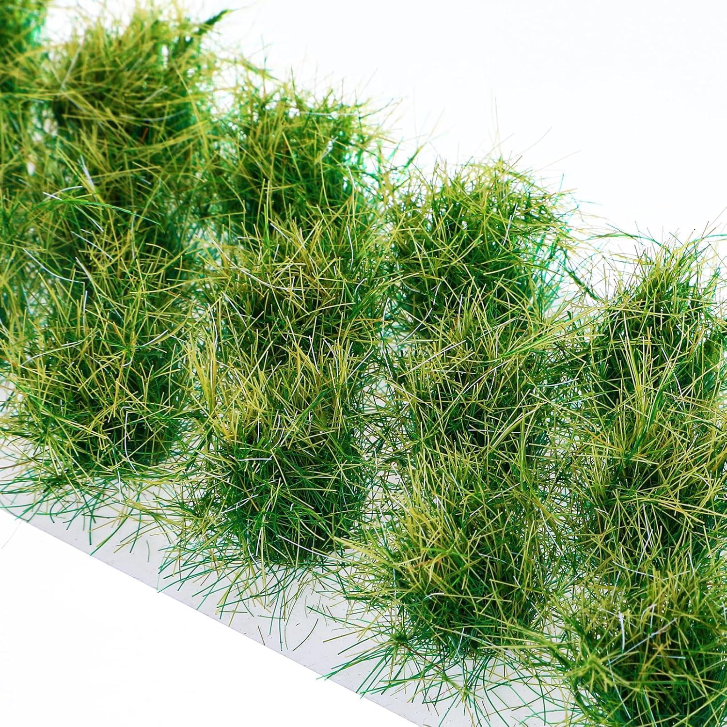 20 Piezas Hierba Estática Verde HekouJiub para Dioramas