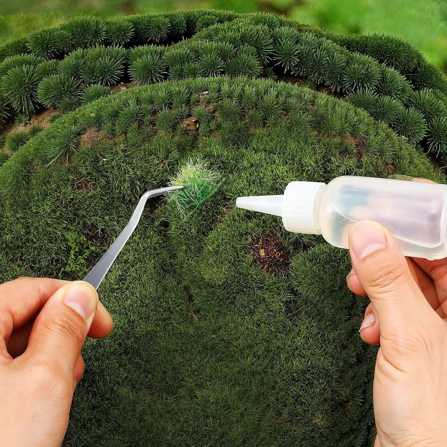 20 Piezas Hierba Estática Verde HekouJiub para Dioramas