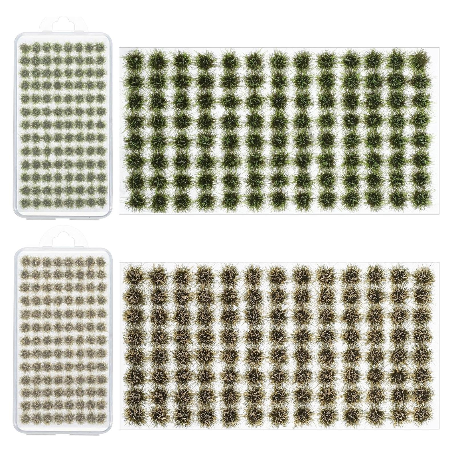 Grupo de Hierba Estática Artificial QfwdfcTrenz 2 Pcs Verde Marrón