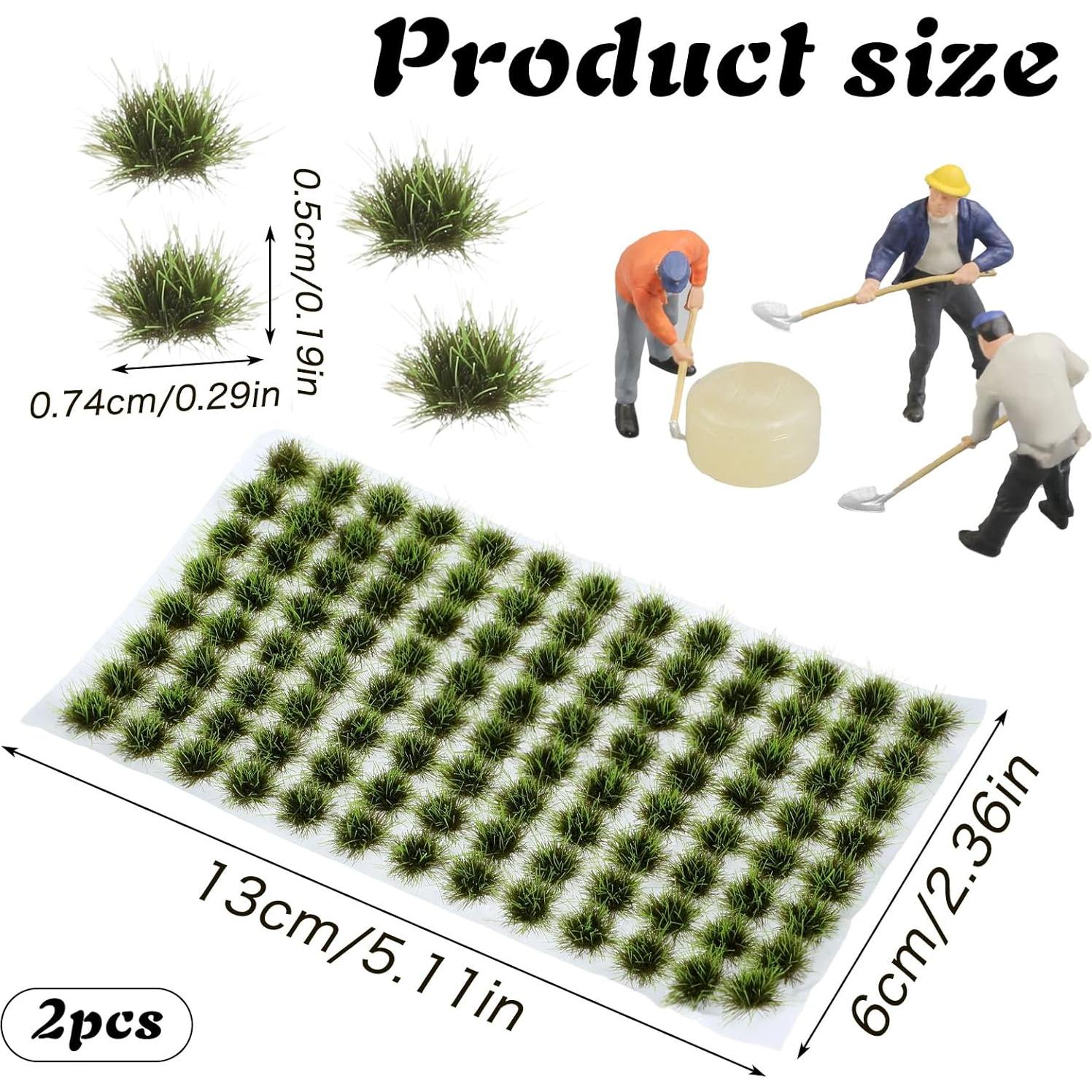 Grupo de Hierba Estática Artificial QfwdfcTrenz 2 Pcs Verde Marrón