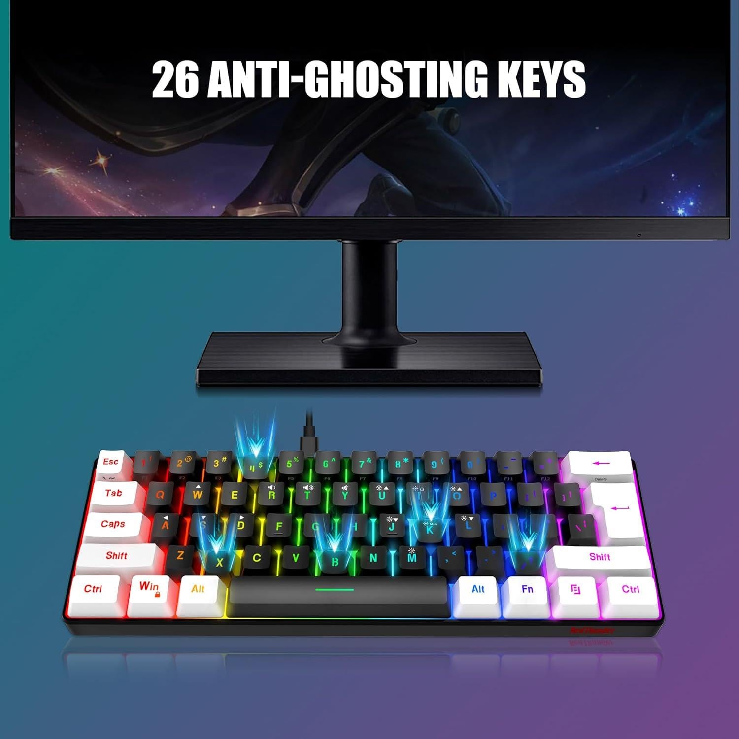 Combo Teclado y Ratón Gaming RedThunder K62 RGB 61 Teclas