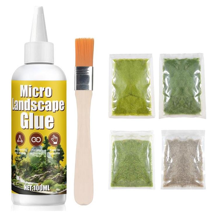 Kit de Paisaje en Miniatura JAOJAO - 100ml Pegamento + 120g Césped Estático