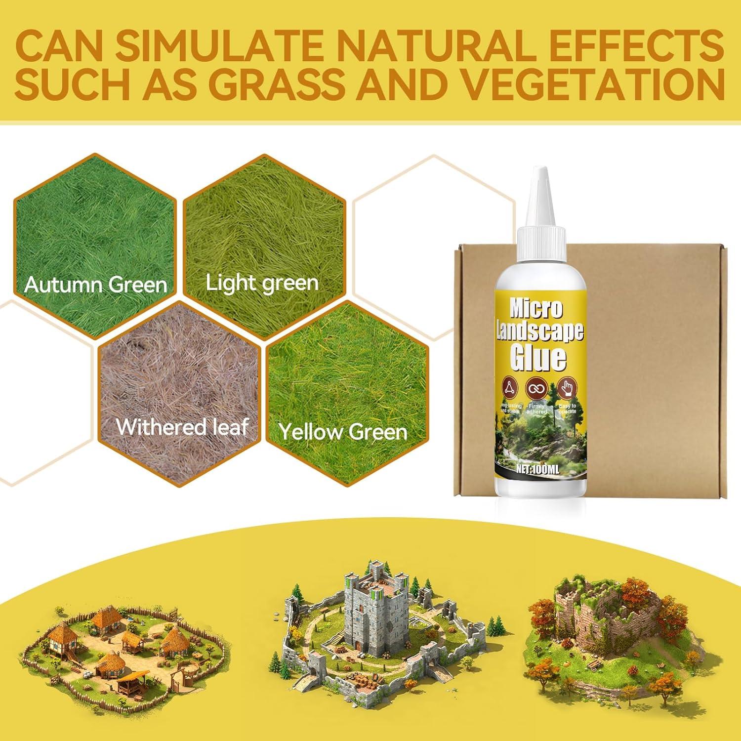 Kit de Paisaje en Miniatura JAOJAO - 100ml Pegamento + 120g Césped Estático