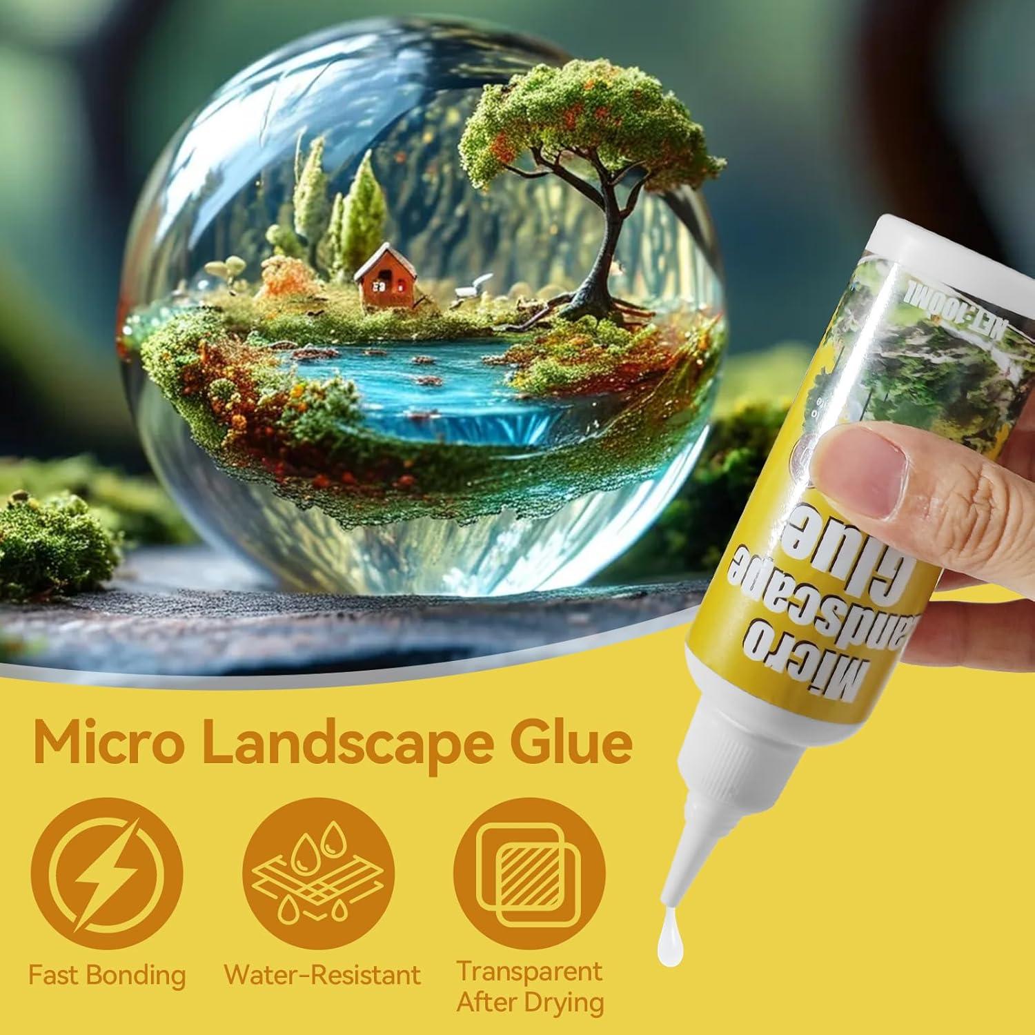 Kit de Paisaje en Miniatura JAOJAO - 100ml Pegamento + 120g Césped Estático