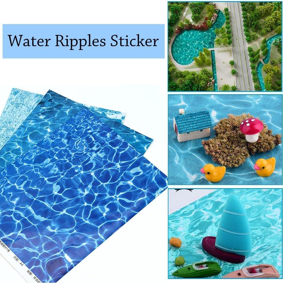 9 Hojas de Etiquetas de Olas de Agua Wmhanler 29.7x21 cm