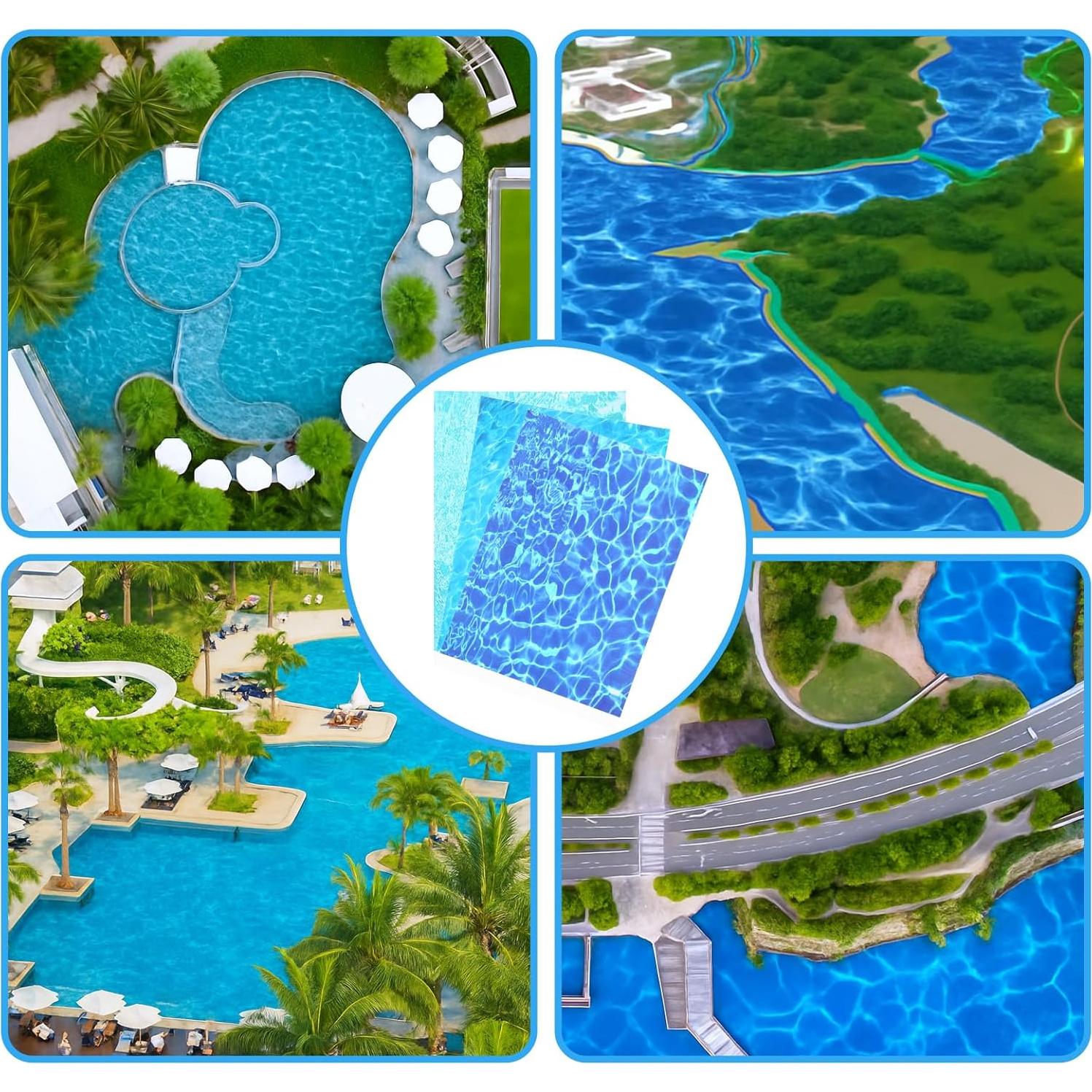 Pegatinas de Agua Ripple Telooco 6 Hojas Autoadhesivas 297x210mm