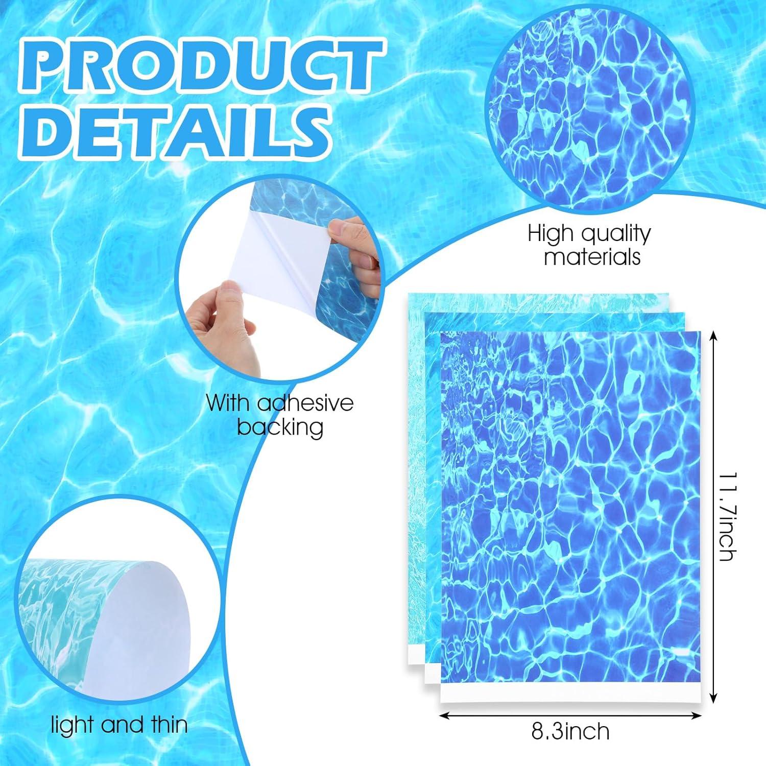 Pegatinas de Agua Ripple Telooco 6 Hojas Autoadhesivas 297x210mm