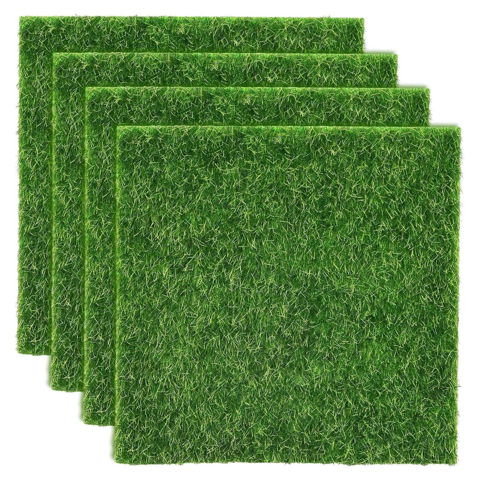 Césped Falso Decorativo Shindel 4 Paquetes 15.24x15.24 cm