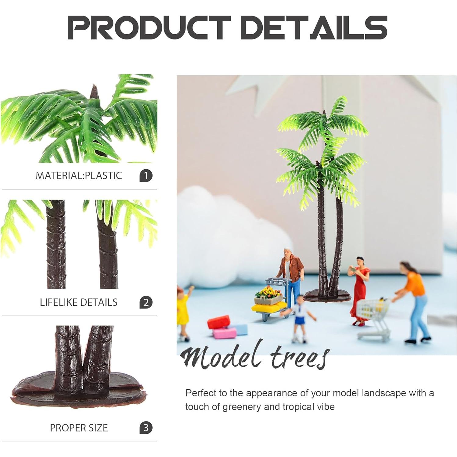 5 Mini Árboles de Palma Artificiales Abaodam 13CM Decoración