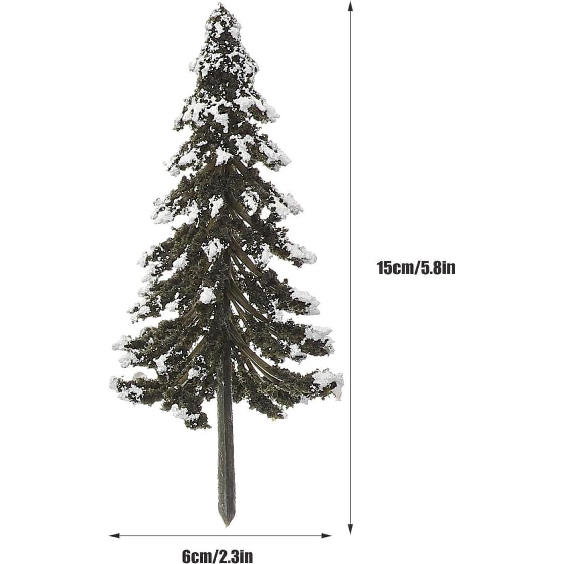 12 Mini Árboles de Pino Falsos para Diorama y Manualidades