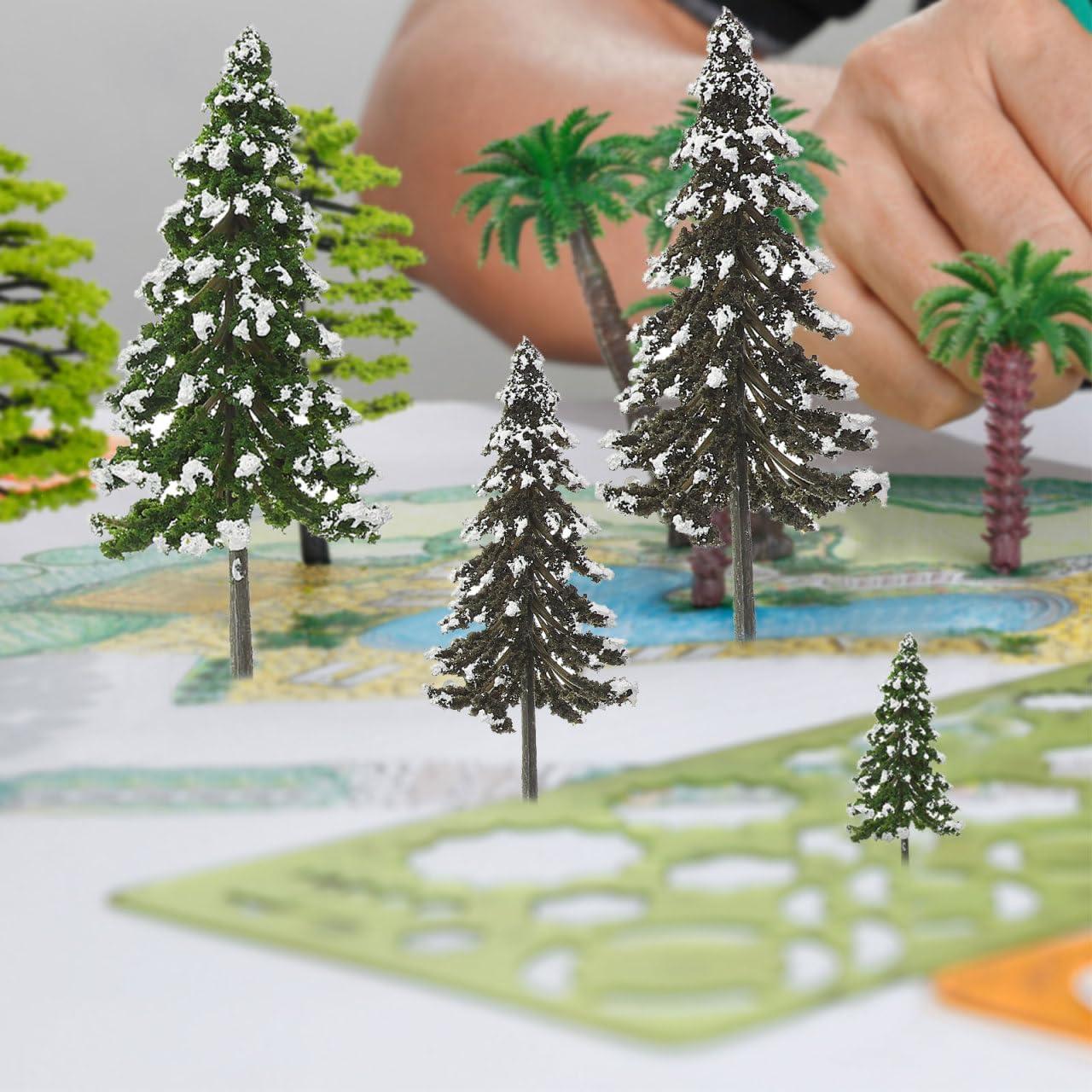 12 Mini Árboles de Pino Falsos para Diorama y Manualidades