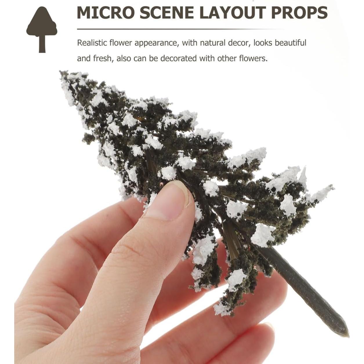 12 Mini Árboles de Pino Falsos para Diorama y Manualidades