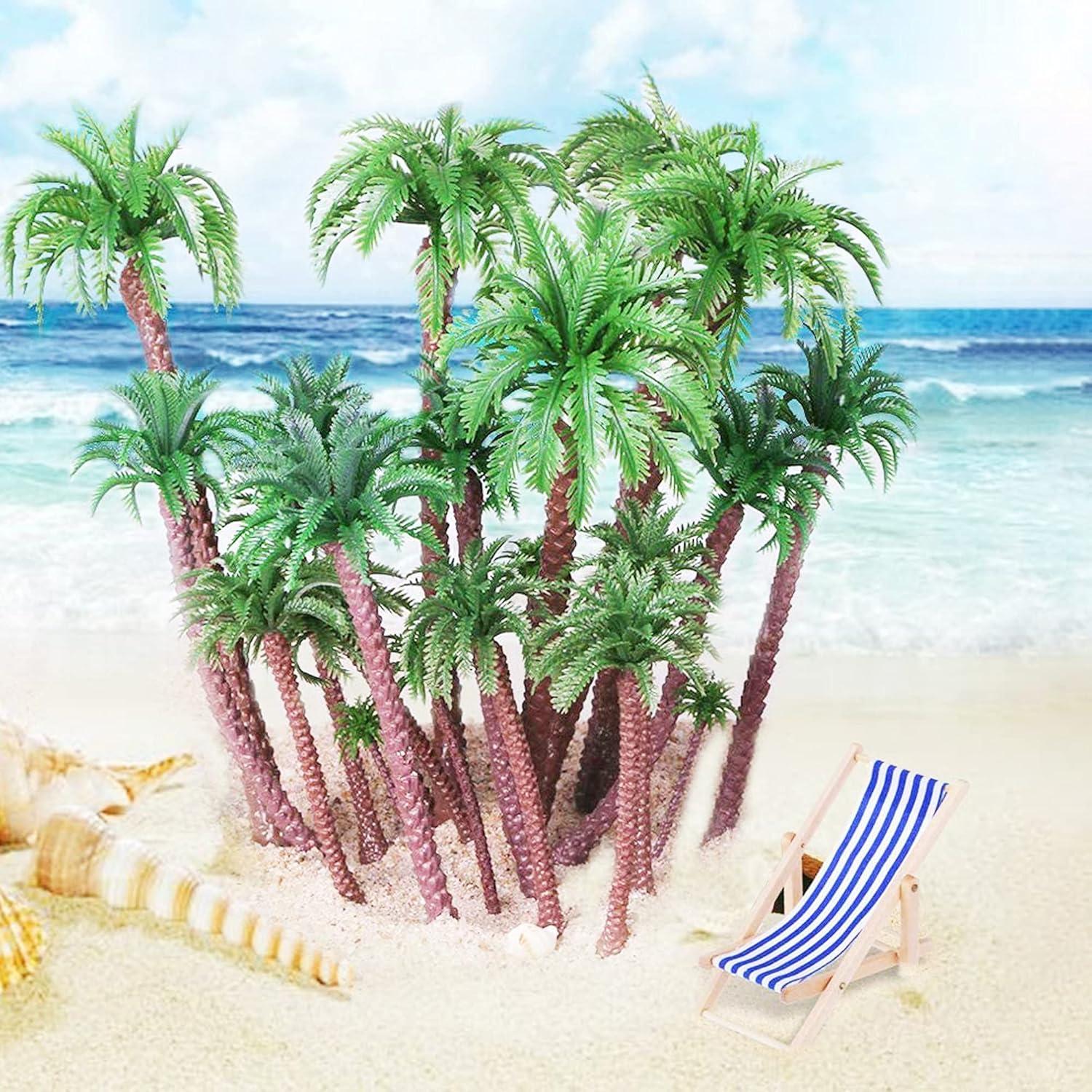 Woohome 44 PCS Árboles de Coco y Mini Paraguas para Diorama