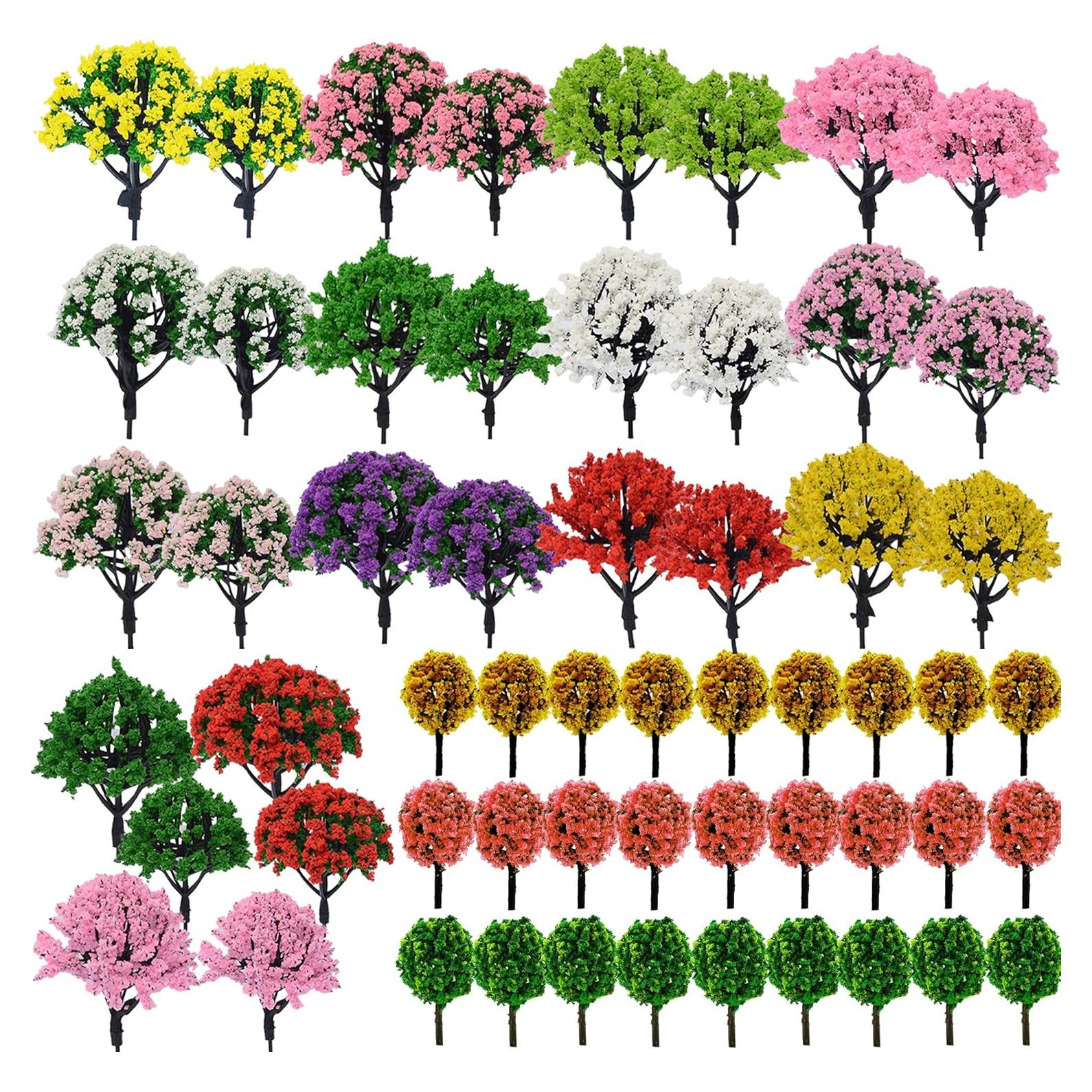 Woohome 60 Árboles Miniatura Mezclados para Modelos DIY