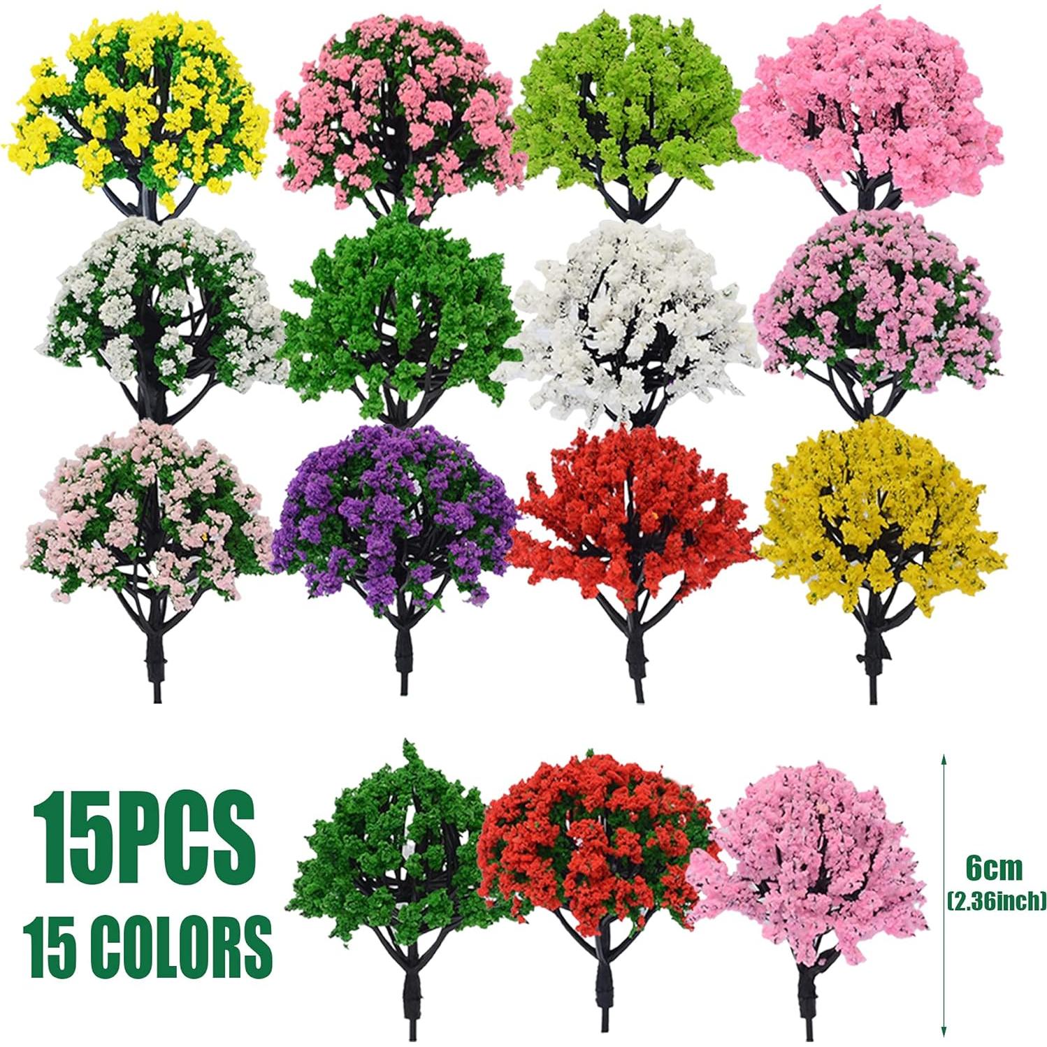 Woohome 60 Árboles Miniatura Mezclados para Modelos DIY