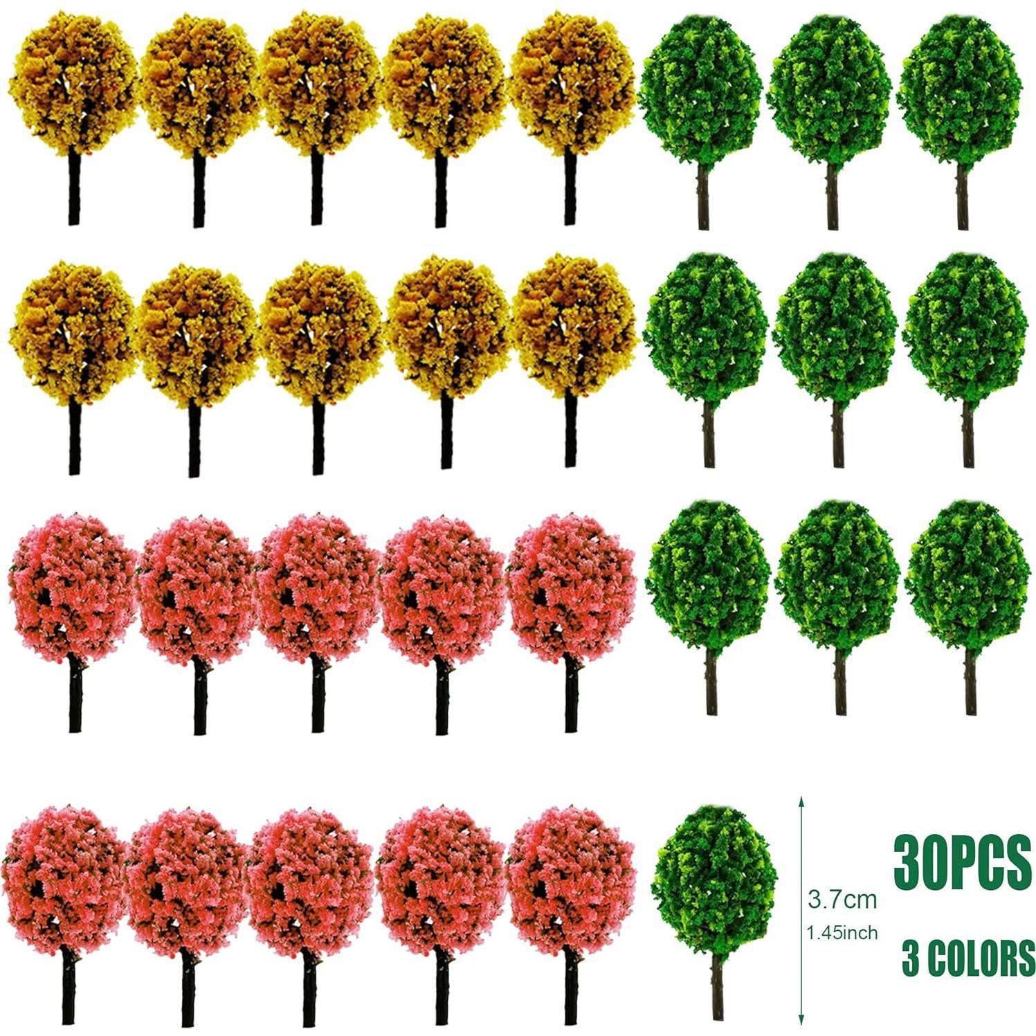 Woohome 60 Árboles Miniatura Mezclados para Modelos DIY