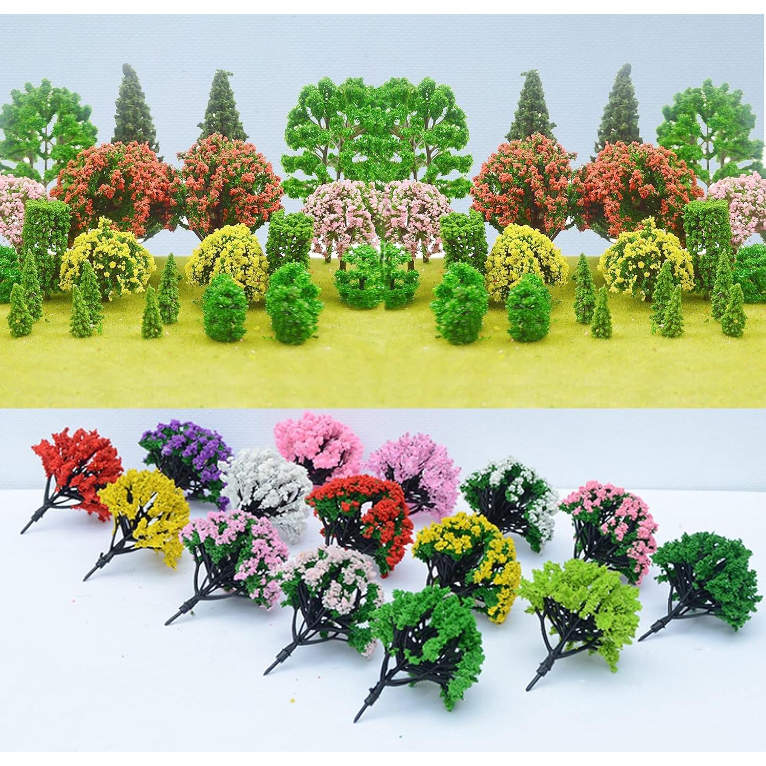 Woohome 60 Árboles Miniatura Mezclados para Modelos DIY