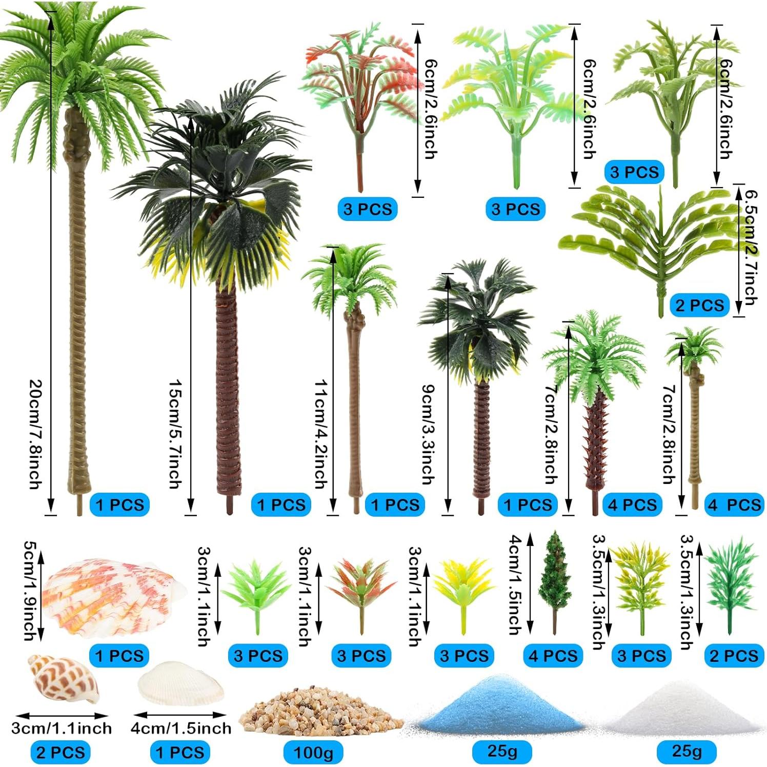 50PCS Miniaturas Palmeras y Árboles de Coco para DIY