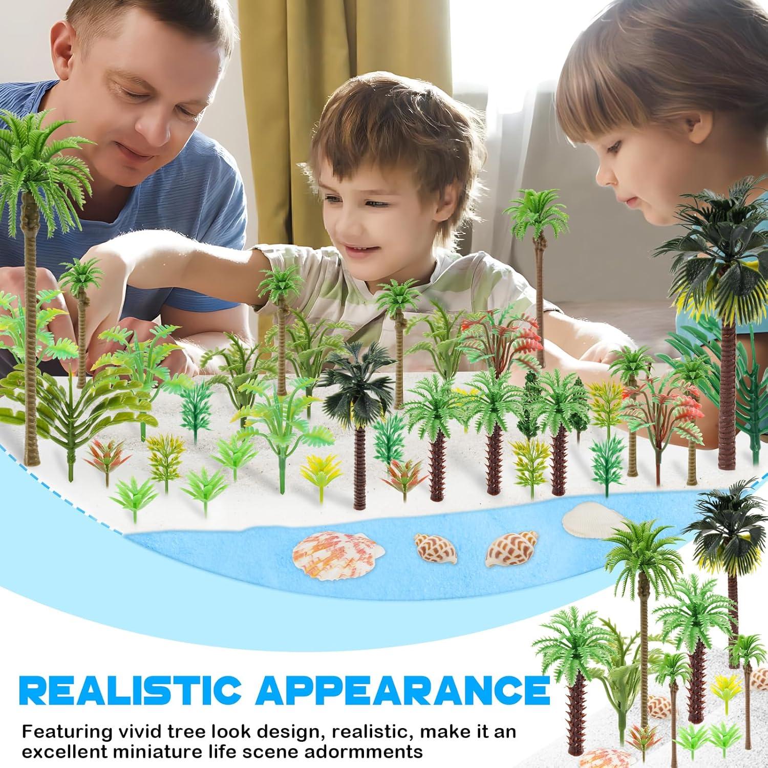 50PCS Miniaturas Palmeras y Árboles de Coco para DIY