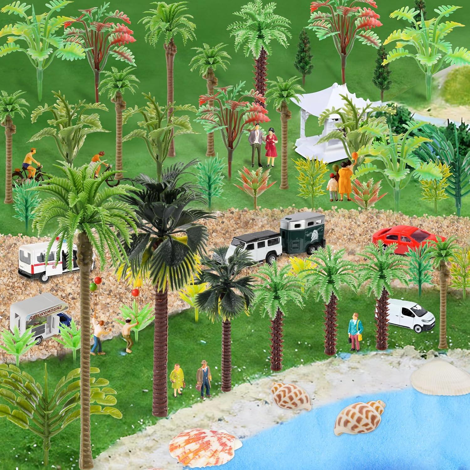 50PCS Miniaturas Palmeras y Árboles de Coco para DIY