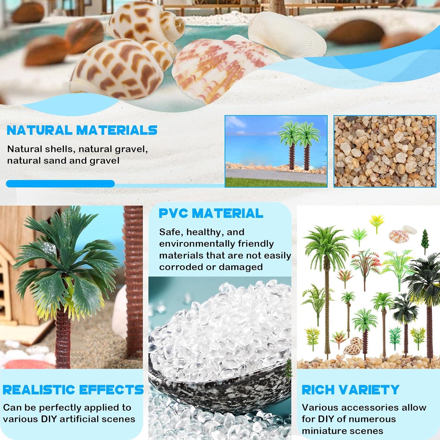 50PCS Miniaturas Palmeras y Árboles de Coco para DIY