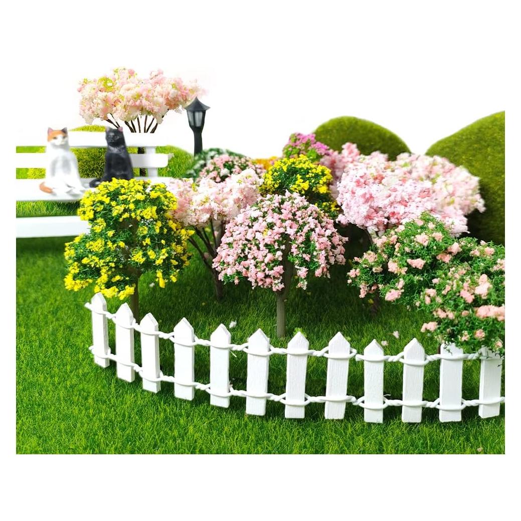 18 Árboles Miniatura de Flores Kayzyue para Jardín y Dioramas