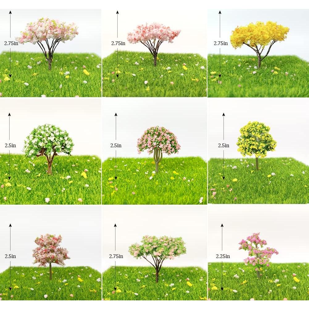 18 Árboles Miniatura de Flores Kayzyue para Jardín y Dioramas