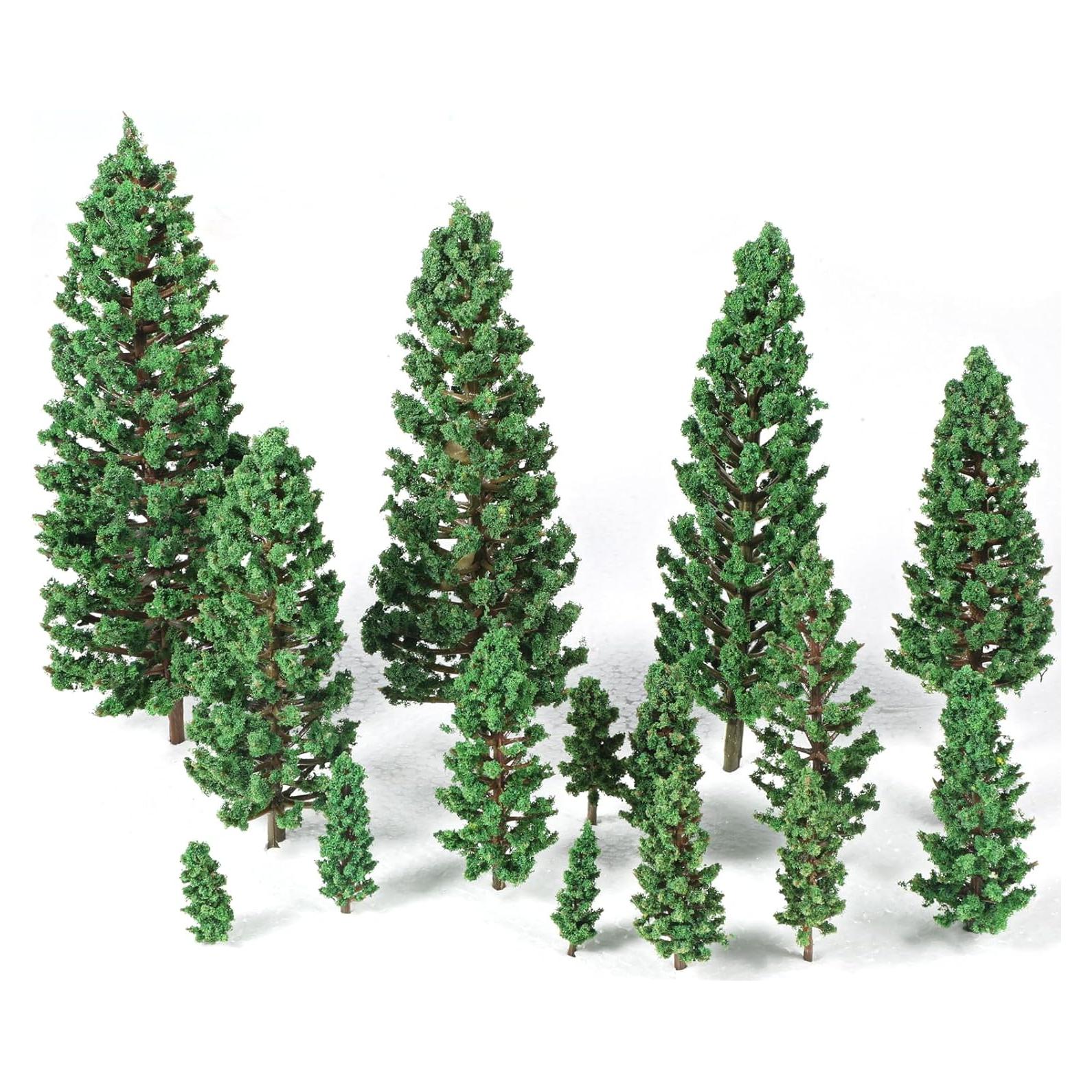 16 Mini Árboles de Pino Verde Gtziqa para Diorama 3.5-16 cm
