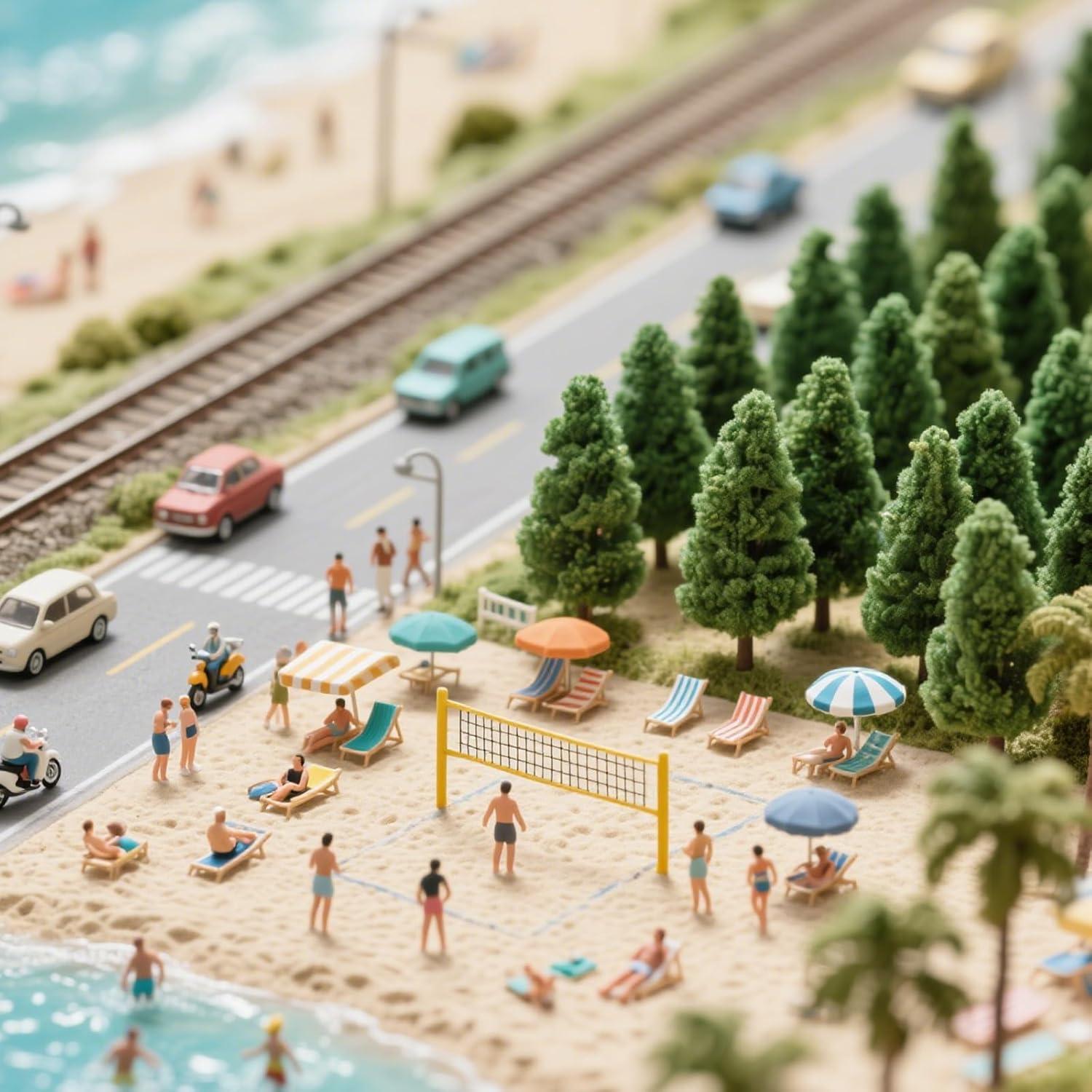 16 Mini Árboles de Pino Verde Gtziqa para Diorama 3.5-16 cm