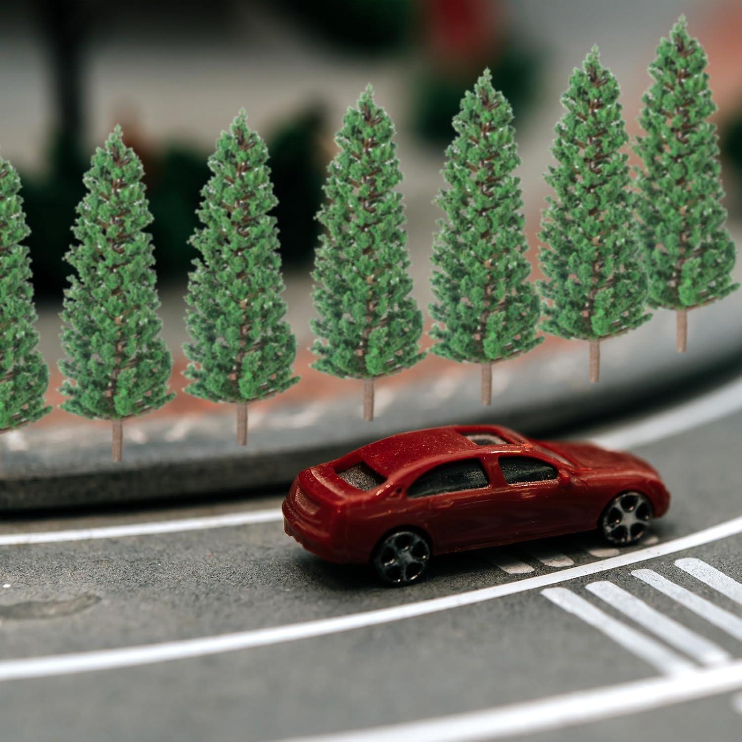 16 Mini Árboles de Pino Verde Gtziqa para Diorama 3.5-16 cm