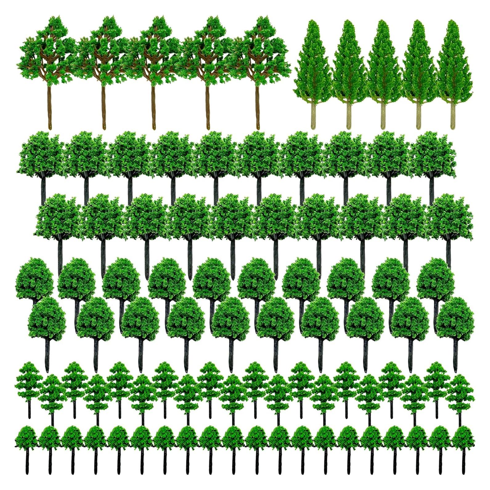 Cayway 90 PCS Árboles Miniatura Mezclados para Modelismo DIY