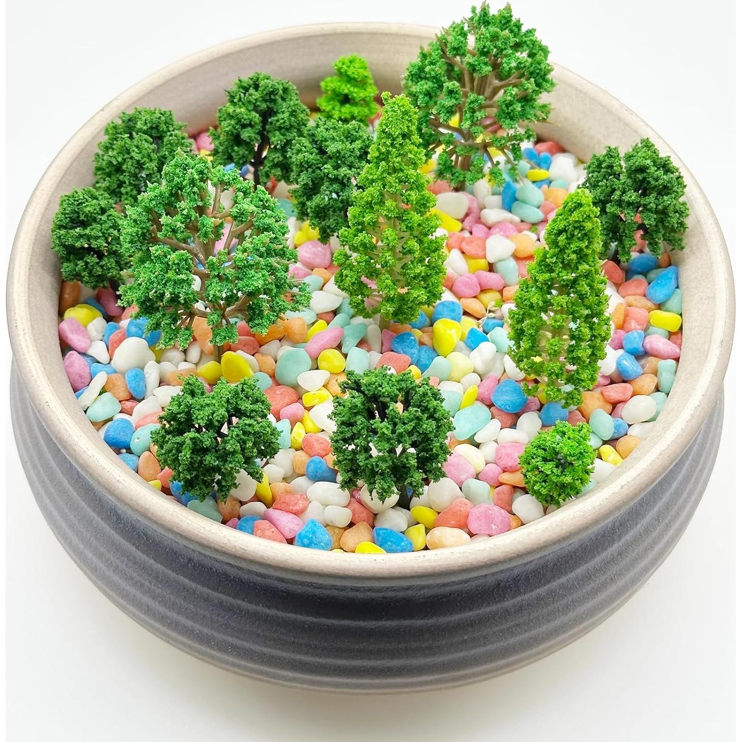 Cayway 90 PCS Árboles Miniatura Mezclados para Modelismo DIY