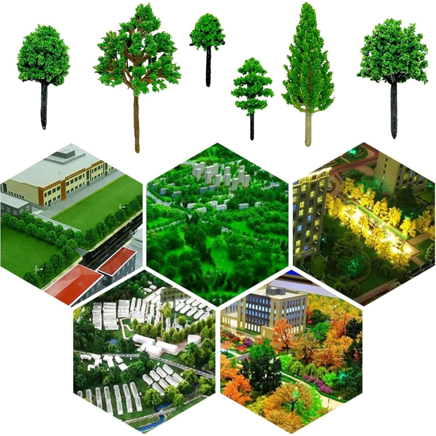 Cayway 90 PCS Árboles Miniatura Mezclados para Modelismo DIY