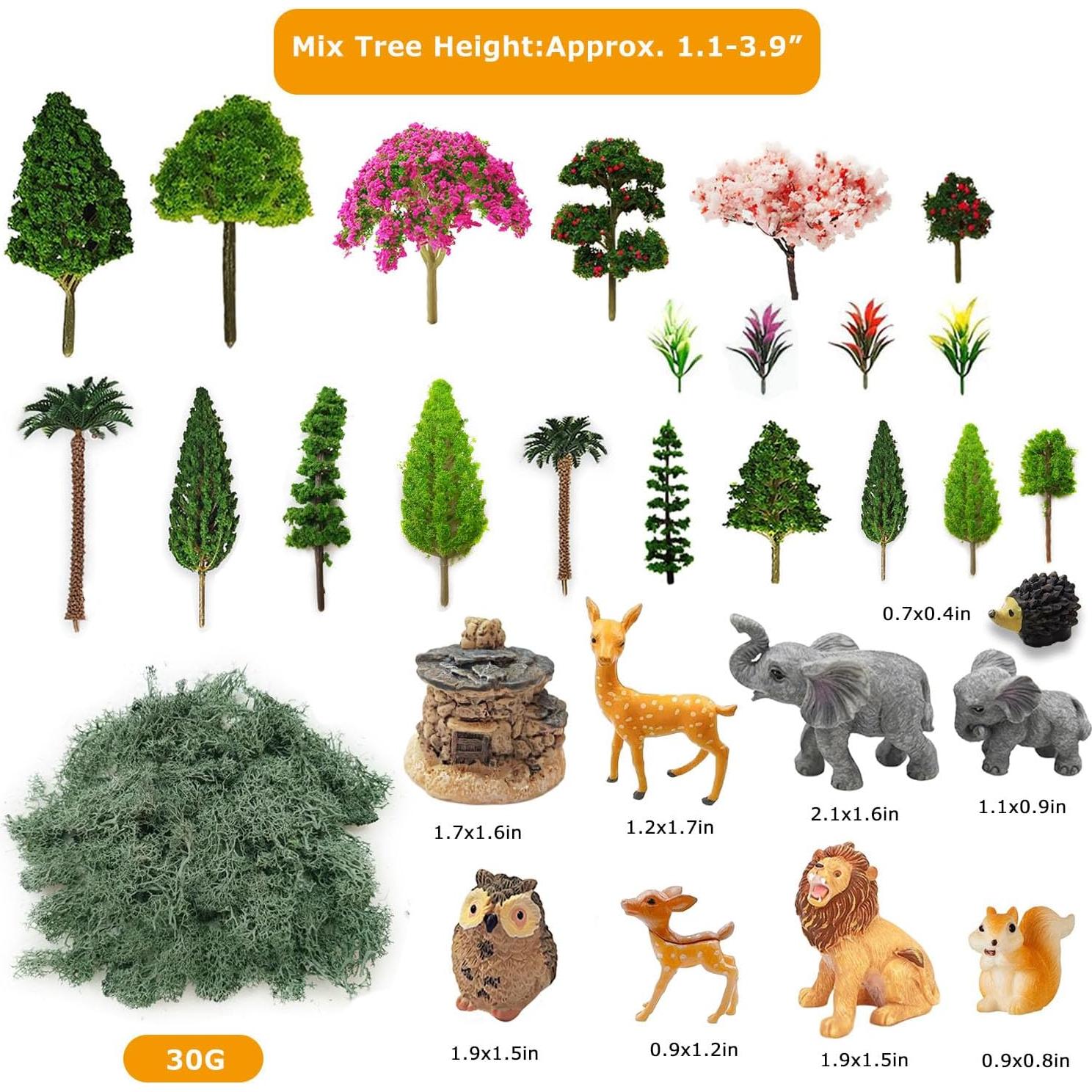 Kit de Diorama de Animales del Bosque OrgMemory 45 Pcs