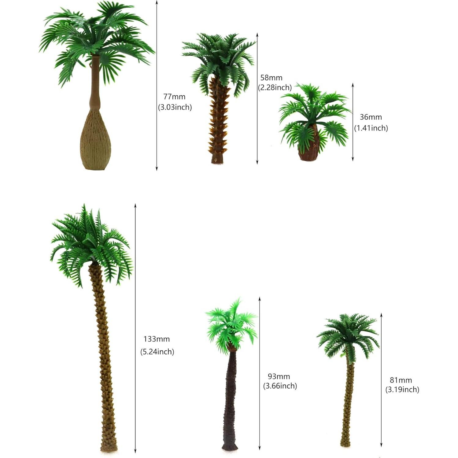 18 Árboles de Palma Miniatura Plástico CWBPING para Modelismo