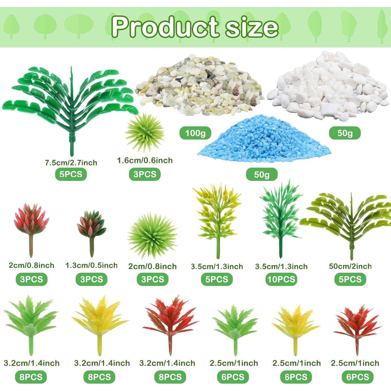 82 Piezas Plantas Miniatura Árboles QUOZUO para Jardín y Ferrocarril