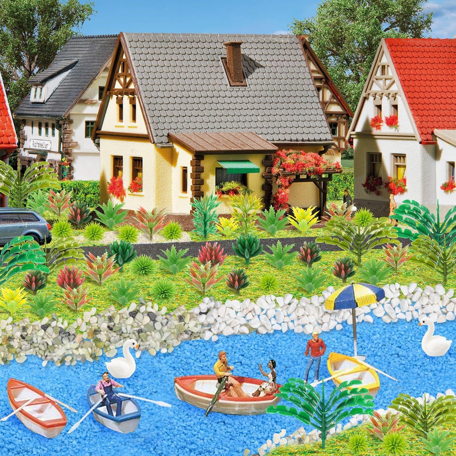 82 Piezas Plantas Miniatura Árboles QUOZUO para Jardín y Ferrocarril