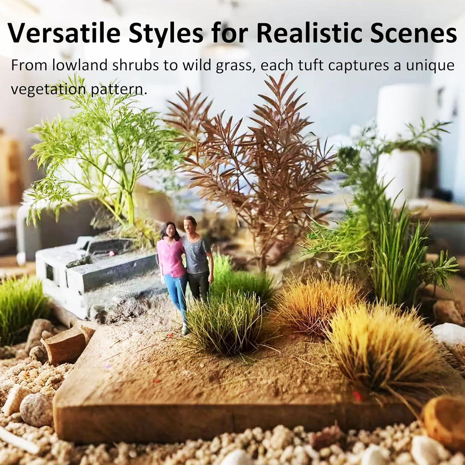 Kit de 126 Tufts de Hierba Estática SOXUI para Dioramas